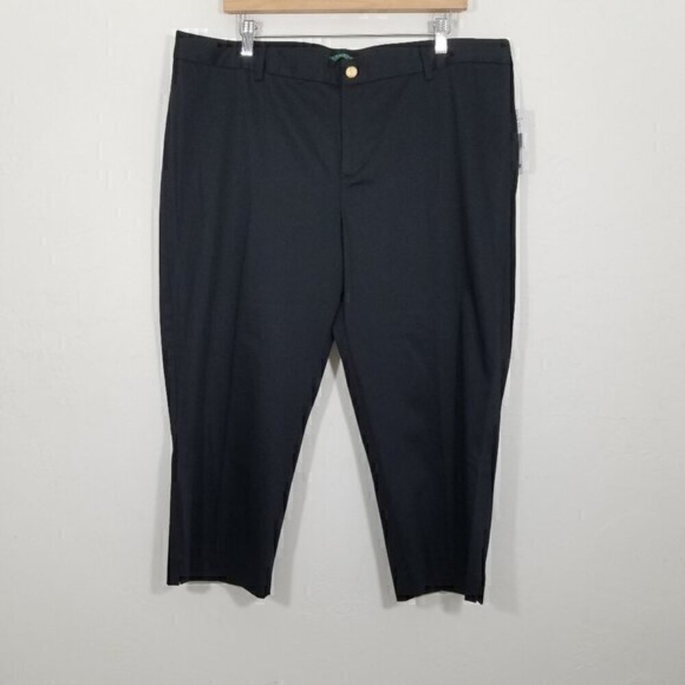 NWT Lauren Ralph Lauren Cropped Pants Black Size 16W
